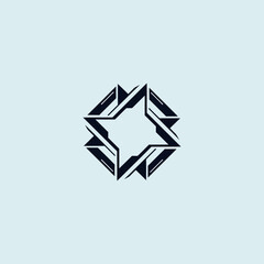 Obraz premium Abstract Geometric Starburst Emblem Design.
