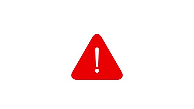Red warning triangle with exclamation mark symbol for safety alerts and hazard notification danger caution