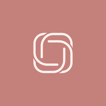 Abstract geometric logo design with interlocking squares.