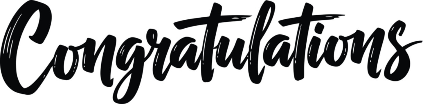 Hand lettered 'congratulations' text a stylish celebration message