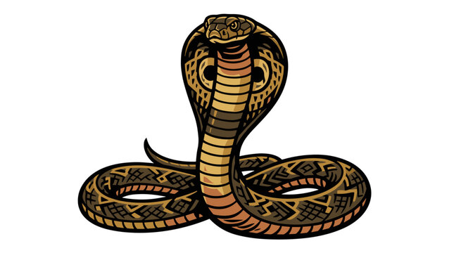 Vector Pinocut An illustrated cobra snake slithering gracefully with a unique pattern.