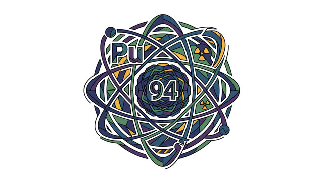 Vector Pinocut Scientific illustration of an atom of Plutonium
