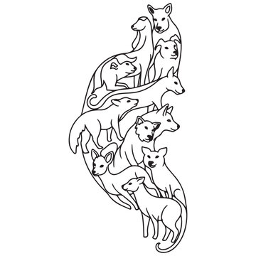 Jumping Horse Dynamic Motion Line Art Design
