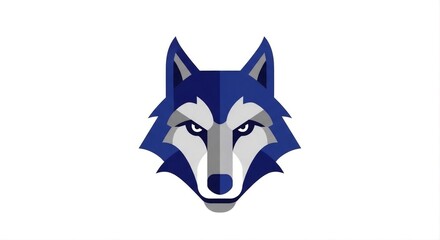 Fototapeta premium Geometric Style Detailed Wolf Animal Mascot Symbol Isolated Flat Illustration