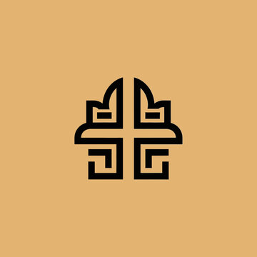 Abstract Geometric Symbol with Fourfold Symmetry.