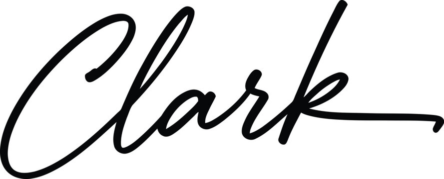 A person named Clark with a signature or autograph on a white background
