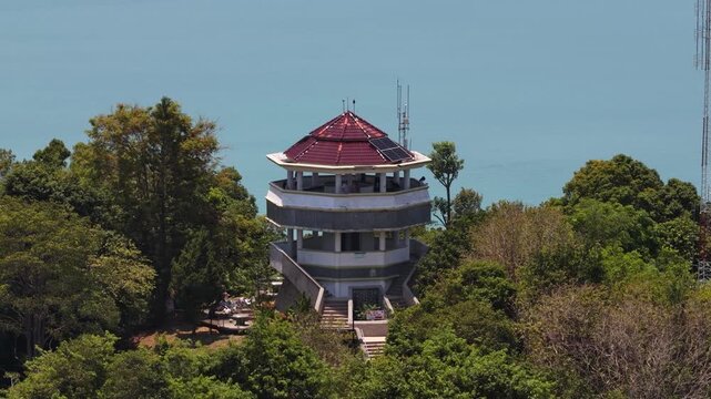 Khao kad views tower on a hill overlooking the sea in phuket