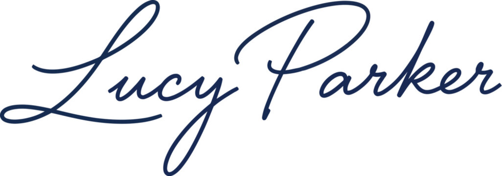 The elegant signature of Lucy Parker in cursive script on a white background