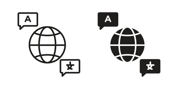 Language icon collection vector illustrations, Vector pictogram