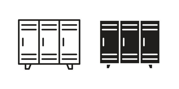 Lockers icon collection vector illustrations, Vector pictogram