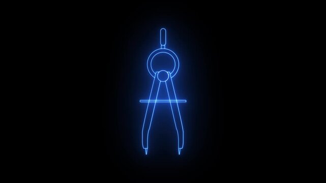 Compass neon icon. Elements of Sciense set. Simple icon for websites, web design, mobile app, info graphics
