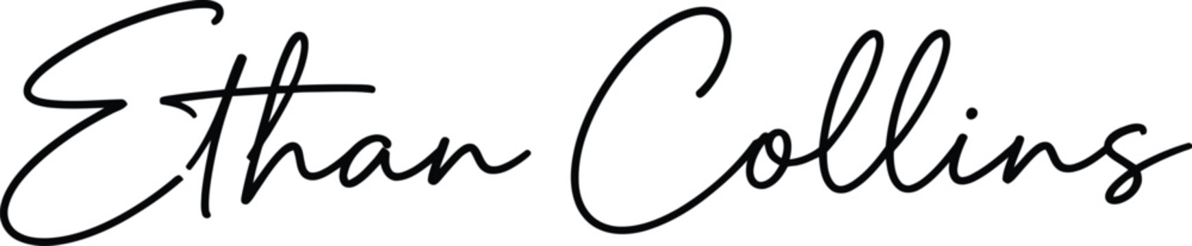 A signature of Ethan Collins in elegant black cursive script on a white background