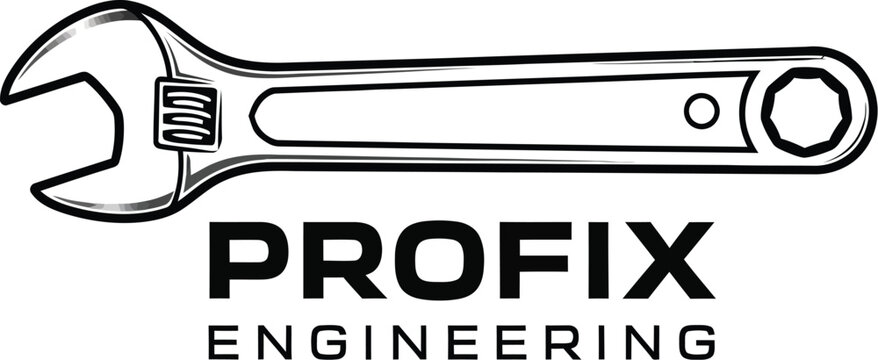 A logo for Profix Engineering featuring a wrench and bold typography