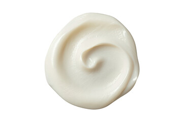 Naklejka premium Cosmetic cream swirl on transparent background showing smooth texture, beauty product smear, and skin care moisturizer sample