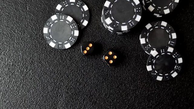 Craps is a casino game played with two dice and chips. Craps with two dice as a background for your design