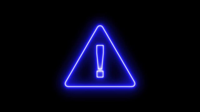 Alert sign Danger warning on black screen, attention mark, caution icon triangle exclamation mark, emergency hazard notification symbol. notice reminder attention, problem, fail on emergency 4k 