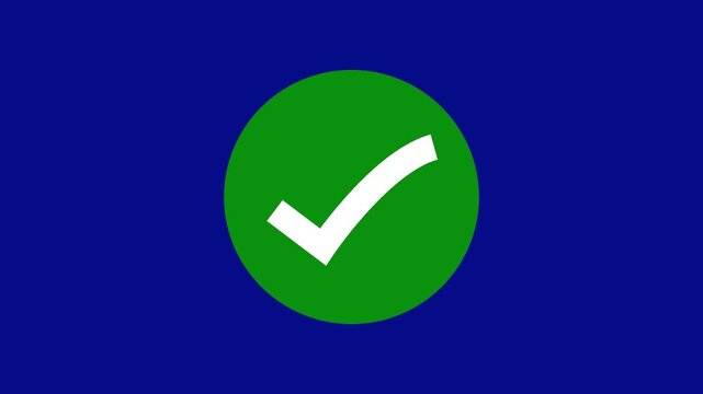 Checkmark icon Animation Tick Symbol For Success Approval Correct Sign Task Completion in circle icon. Check mark symbol. approved tick mark icon, Check mark icon animation , right mark icon. 4k