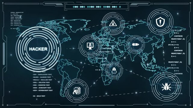 System Hacking detected device infected from virus on computer screen Animation. pixel with flicker software global network. Cyber security hacker. Error Security, Hacking Alert, Cyber Crime Attack
