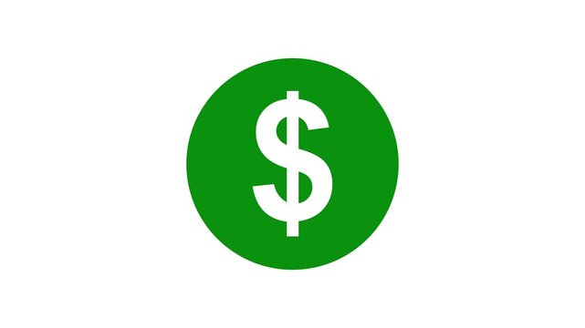 Glowing neon american dollar sign icon animation on black background. Financial Focus and Wealth Concept. 4k money making concept video .