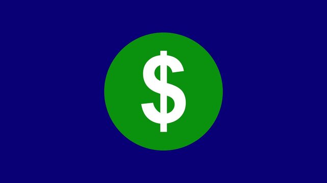 Glowing neon american dollar sign icon animation on black background. Financial Focus and Wealth Concept. 4k money making concept video .