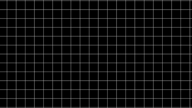 Abstract geometric grid moving background. Grid graph pattern moving horizontally seamless loop animation.  grid pattern forming many squares and rectangles