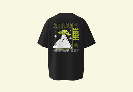 Oversized Drop Shoulder T Shirt Design with Back View