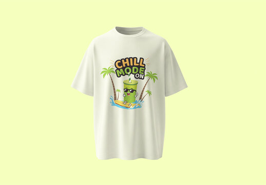 Summer Chill Drop Shoulder T Shirt Design