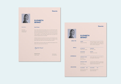 Clean CV Template with Cover Letter Set