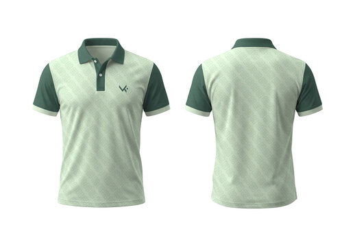 Green Geometric Pattern Minimal Polo T Shirt Design