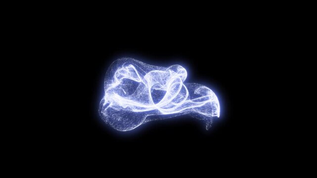Magic energy 3D animation. Flowing energy animation. With alpha channel.