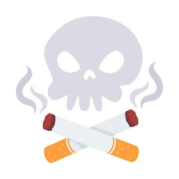 Smoking Kills Cigarettes and Skull Icon for Anti Smoking Campaign Illustration