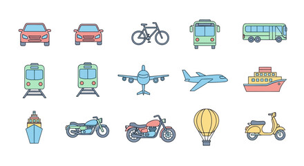 Transportation vehicles icons on white. © Agus