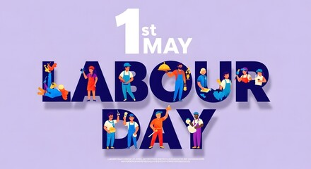1st may labour day celebration with diverse workers
