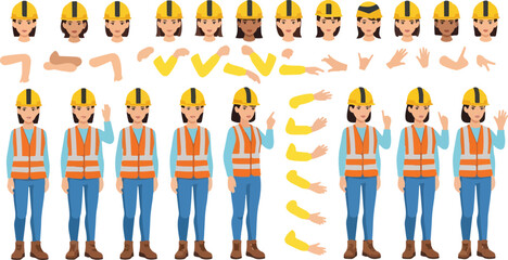 Fototapeta premium Construction Worker Cartoon Characters 5.