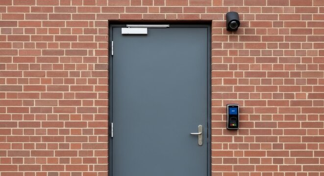 Modern Steel Security Door with Access Control System