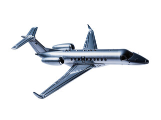 Isolated modern sleek silver private business jet airplane for corporate luxury travel © Saoirse