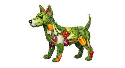 Fototapeta premium Dog made of vegetables. Healthy eating concept.