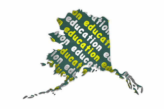 Alaska AK Education School Board District State Map Student Learning 3d Illustration