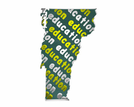 Vermont VT Education School Board District State Map Student Learning 3d Illustration