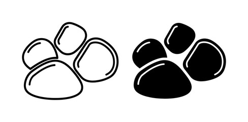 Minimalist Animal Paw Print Vector Icon Set © Tahmid