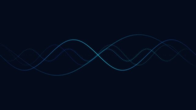Abstract Dark Blue Waveform Visualization with Subtle Light Effects.