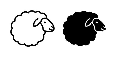 Black and White Sheep Vector Icons Set © Rifat