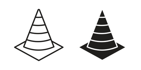 Obraz premium Traffic Cone icon. Simple linear element illustration. Thin stroke sign can be used for web, mobile and UI.