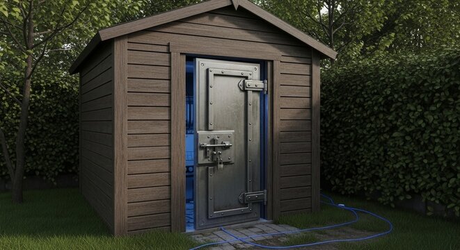 Secret Underground Laboratory Backdoor Disguised Within a Wooden Shed