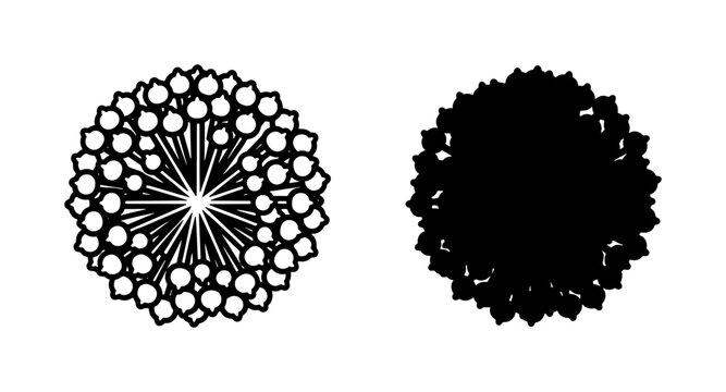 Top view tree symbols for architectural landscape site plan
