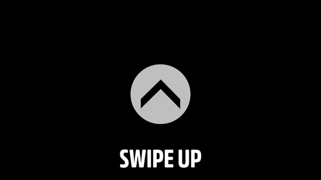 Swipe Up Animation Alpha Channel. Animated Video 4K