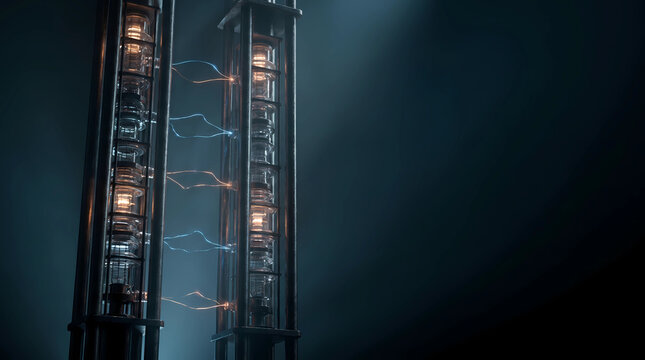 Dual column signal relay system with segmented processing chambers and controlled energy exchange