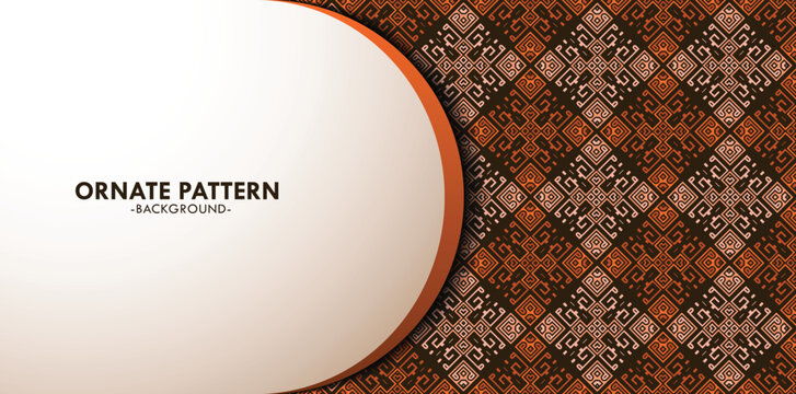 Modern Ornate Geometric Pattern Background with Abstract Layout in Terracotta and Dark Tone