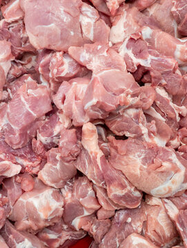 Close Up of Fresh Raw Pork Chunks