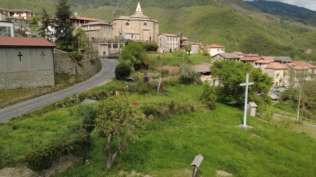 View of the city of Mendatica Italy
